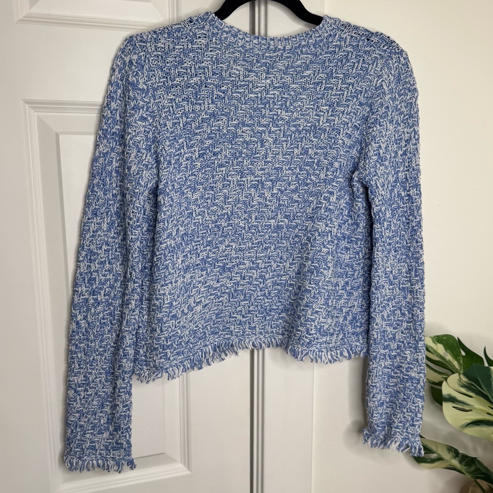 NWT Pure Collection Textured Cotton Knitted Cardigan Blue - Picture 5 of 5